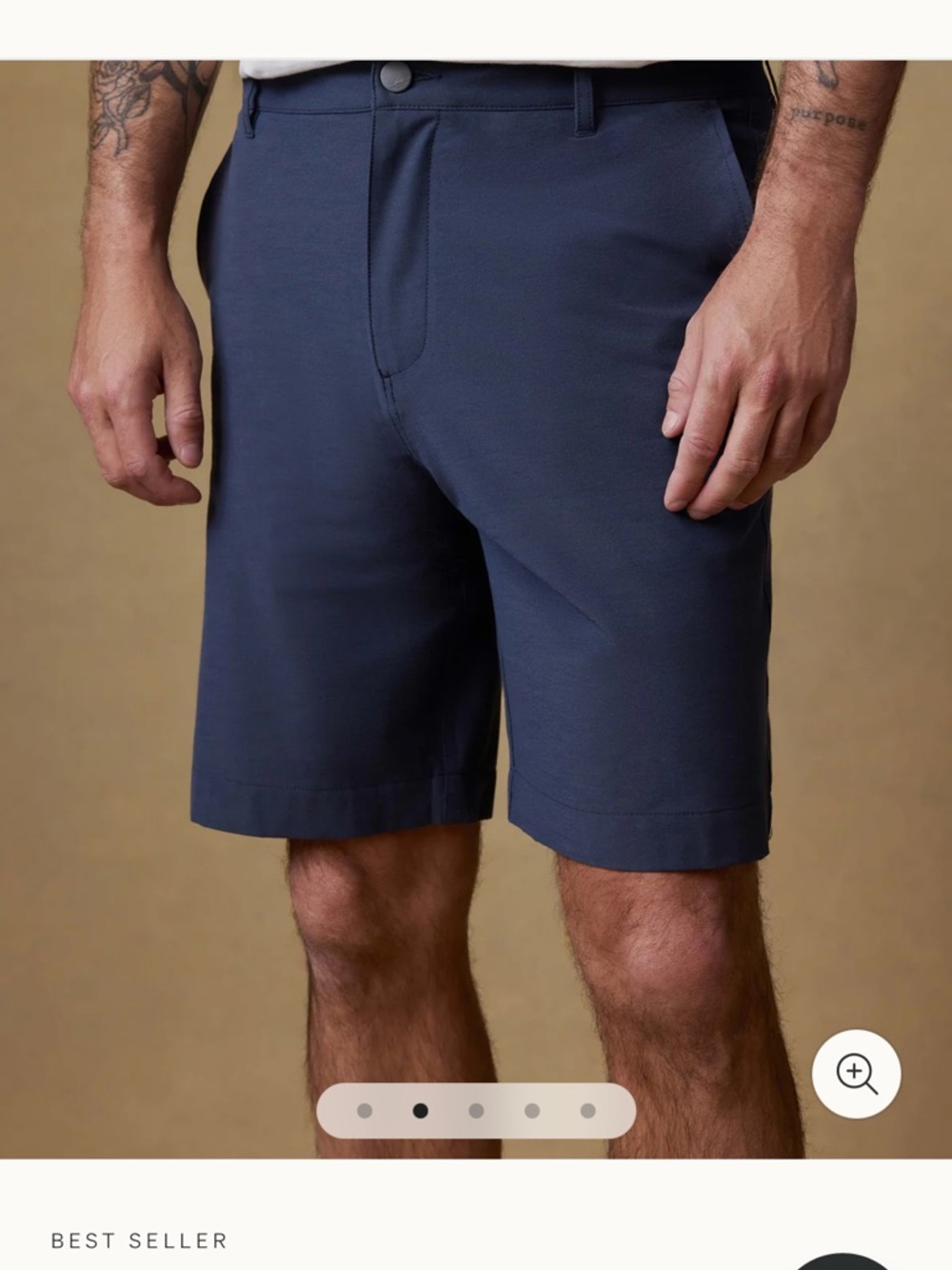 Faherty Deep Navy Flat-Front Performance Shorts - Picture 3 of 3